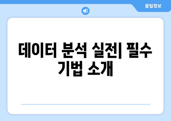 데이터 분석 기초와 실용적인 기법 소개