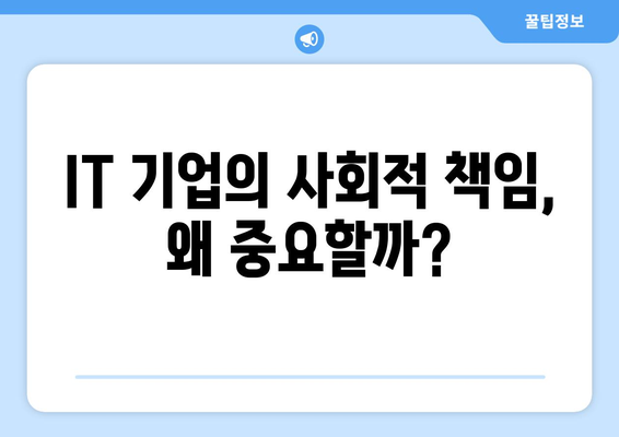 IT 기업 사회적 책임 필요성과 실천
