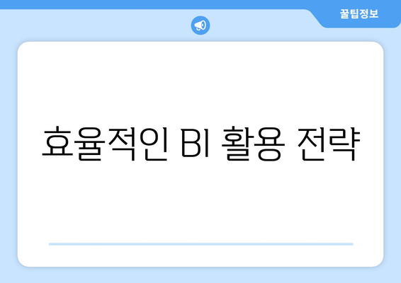 비즈니스 인텔리전스 BI 역할과 중요성